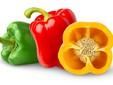 Green, yellow and red peppers