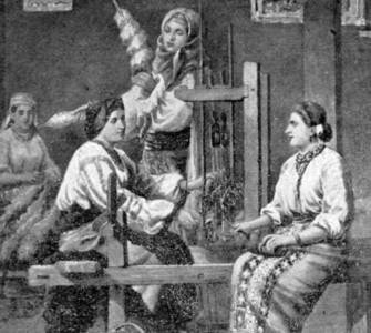 „Țesătoare” – Carol Popp de Szathmári, 1908, public domain, Wikimedia Commons. „Țesătoare” – Carol Popp de Szathmári, 1908, public domain, Wikimedia Commons.