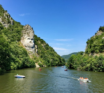 Decebalus Rex – the largest rock sculpture in Europe, on the Danube River. Decebalus Rex – the largest rock sculpture in Europe, on the Danube River.