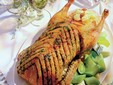 Goose stuffed with cabbage