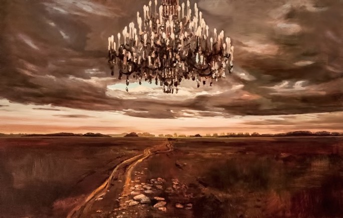 Landscape with chandelier - Gheorghe Fikl