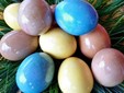 Naturally dyed eggs for Easter