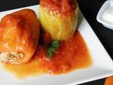 Stuffed peppers in tomato sauce