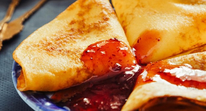 Pancakes with chestnut purée